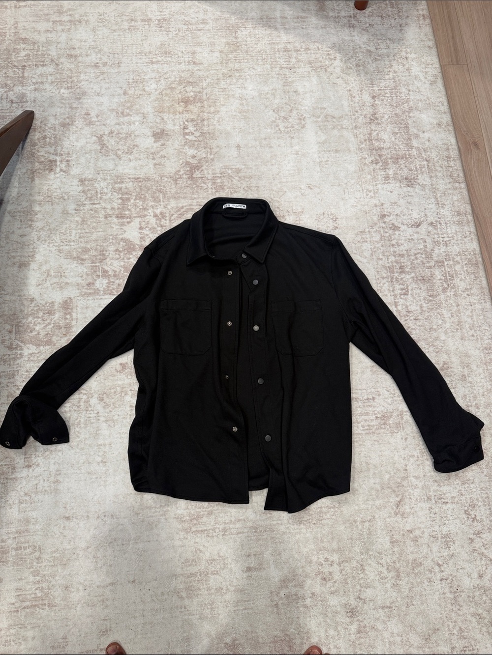 Zara Black Casual Button-Down Shirt